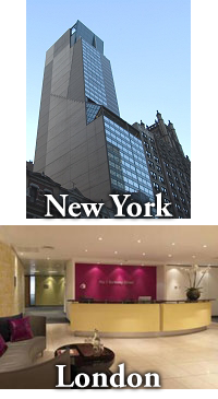 New York and London Law Office buildings